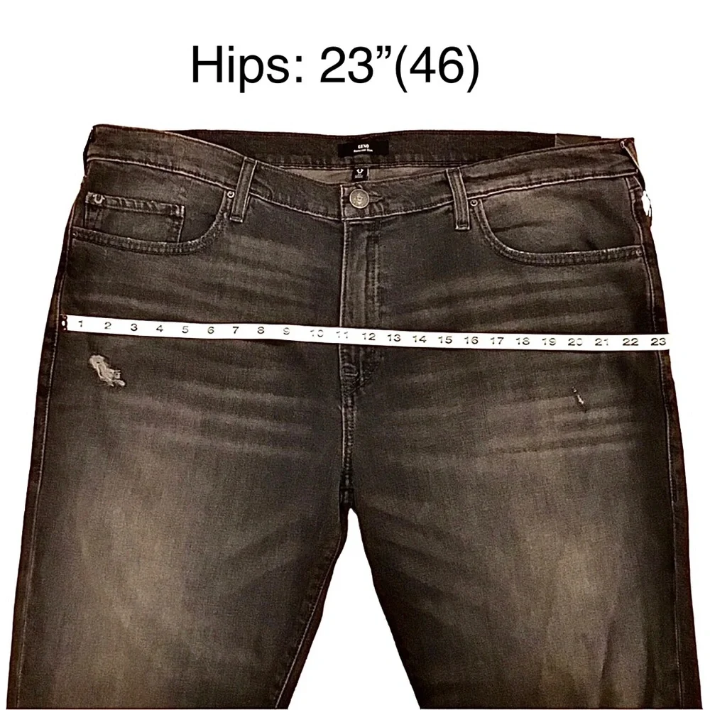 🆕 True Religion GENO Jeans 42 x 34 Big & Tall Relaxed Slim Renegade Asphalt Wash